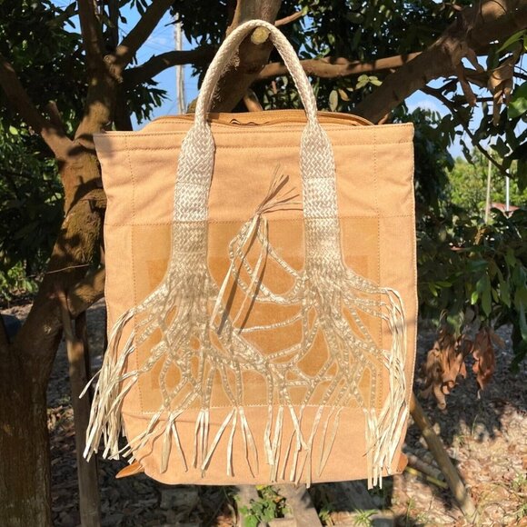 Rare ISSEY MIYAKE Tote Bag Orange Art Nature - Picture 10 of 11